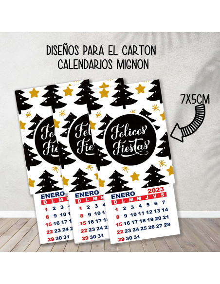 Cartones Calendarios Mignon Navidad