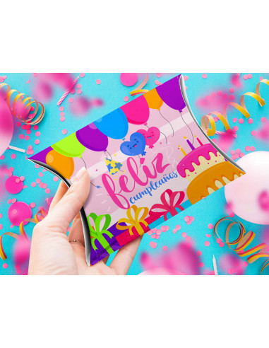 CAJA ALMOHADA FELIZ CUMPLEAÑOS