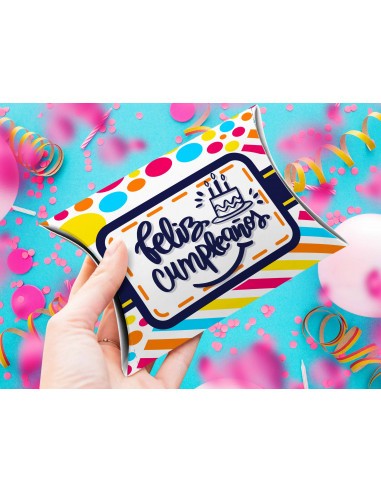 CAJA ALMOHADA FELIZ CUMPLEAÑOS