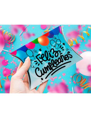 CAJA ALMOHADA FELIZ CUMPLEAÑOS