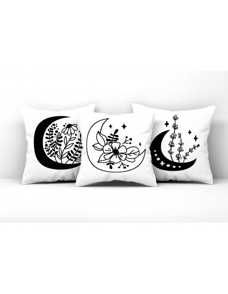 ALMOHADONES BOHO BLANCO NEGRO