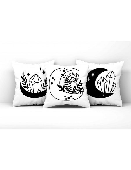 ALMOHADONES BOHO BLANCO NEGRO