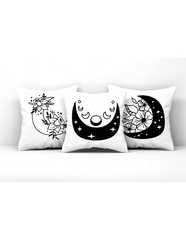 ALMOHADONES BOHO BLANCO NEGRO