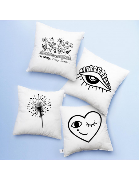 ALMOHADONES BLANCO NEGRO