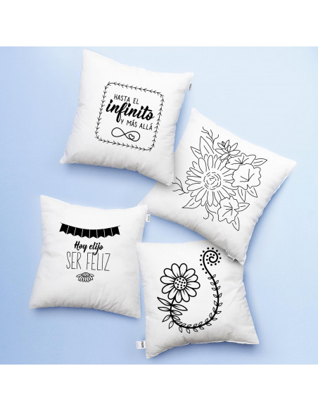 ALMOHADONES BLANCO NEGRO