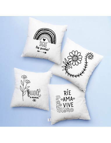 ALMOHADONES BLANCO NEGRO