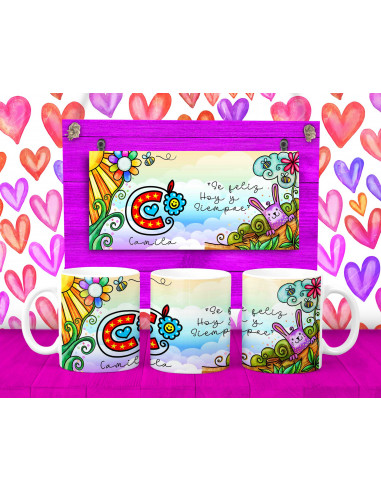 TAZAS INICIALES COLORIDAS