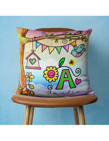 ALMOHADONES INICIALES COLORIDAS