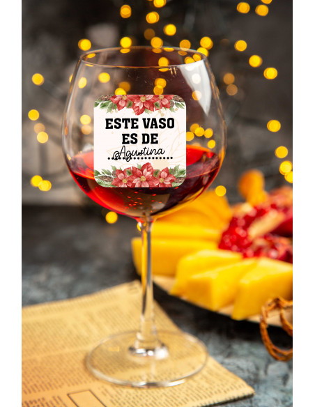 STIKERS ETIQUETAS VASOS COPA NAVIDAD