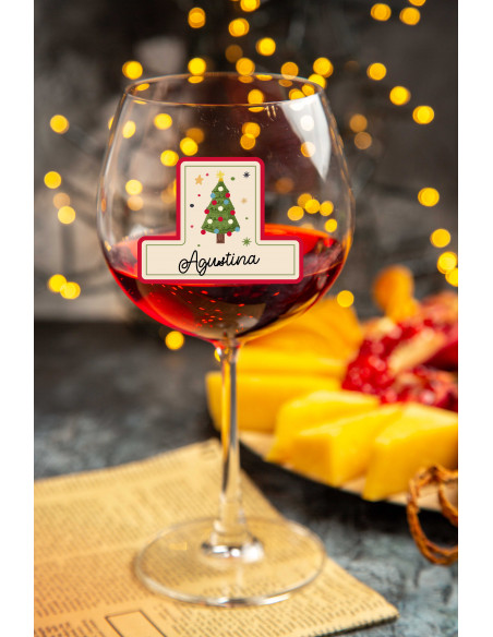 STIKERS ETIQUETAS VASOS COPA NAVIDAD