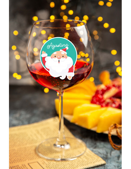 STIKERS ETIQUETAS VASOS COPA NAVIDAD