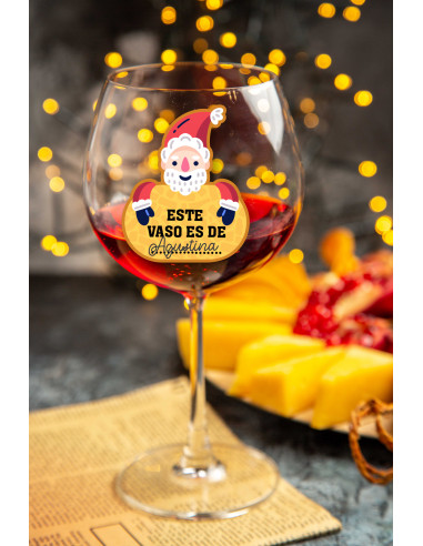 STIKERS ETIQUETAS VASOS COPA NAVIDAD