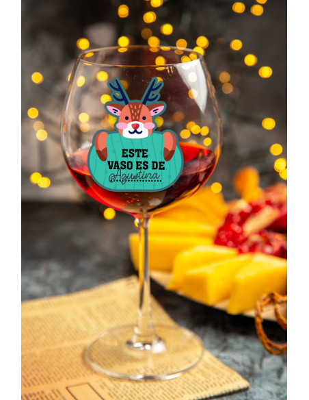 STIKERS ETIQUETAS VASOS COPA NAVIDAD