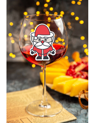 STIKERS ETIQUETAS VASOS COPA NAVIDAD