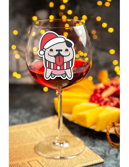 STIKERS ETIQUETAS VASOS COPA NAVIDAD