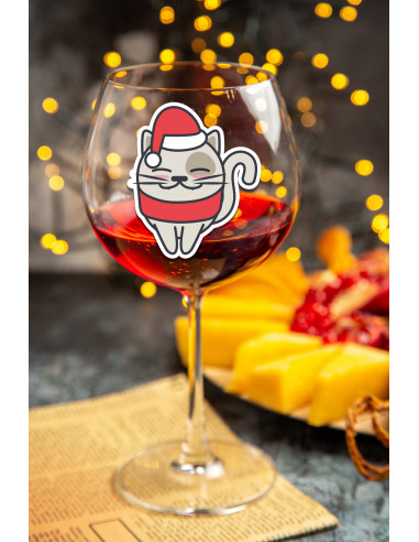 STIKERS ETIQUETAS VASOS COPA NAVIDAD