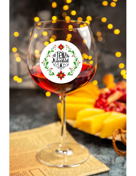 STIKERS ETIQUETAS VASOS COPA NAVIDAD