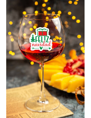 STIKERS ETIQUETAS VASOS COPA NAVIDAD