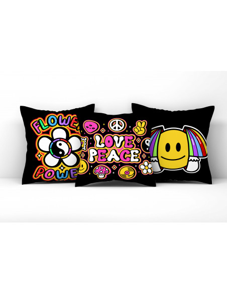 ALMOHADONES HIPPIE PAZ AMOR