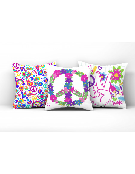 ALMOHADONES HIPPIE PAZ AMOR