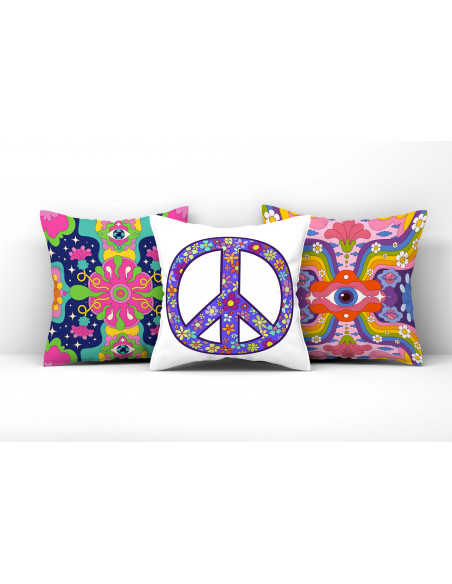 ALMOHADONES HIPPIE PAZ AMOR
