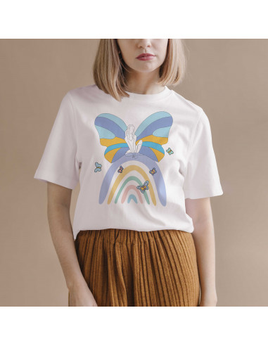 REMERA BOHO SILUETA MARIPOSA