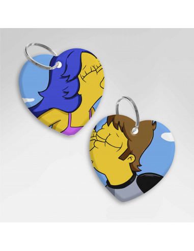 LLAVEROS CORAZON HOMERO MARGE