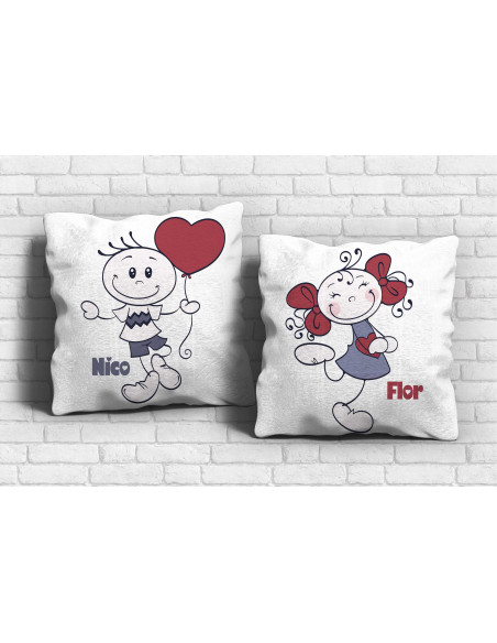 ALMOHADONES PAREJA DIBUJITOS