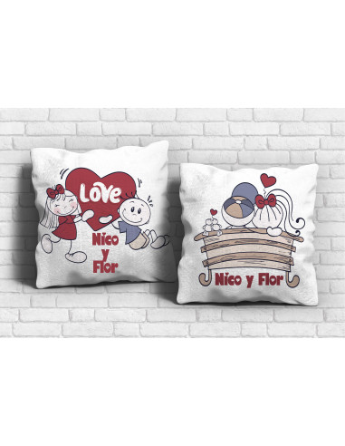 ALMOHADONES PAREJA DIBUJITOS