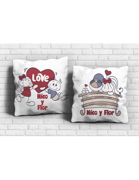 ALMOHADONES PAREJA DIBUJITOS