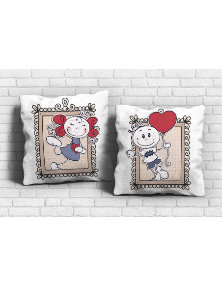 ALMOHADONES PAREJA DIBUJITOS