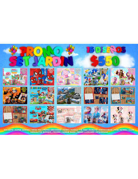 PROMO SET DE JARDIN X 15 MOTIVOS