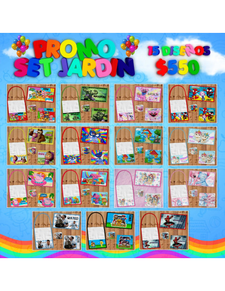 PROMO 2 SET DE JARDIN X 15 MOTIVOS