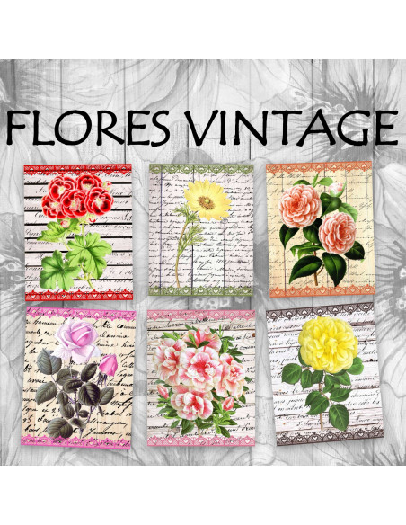CARATULAS VINTAGE FLORES