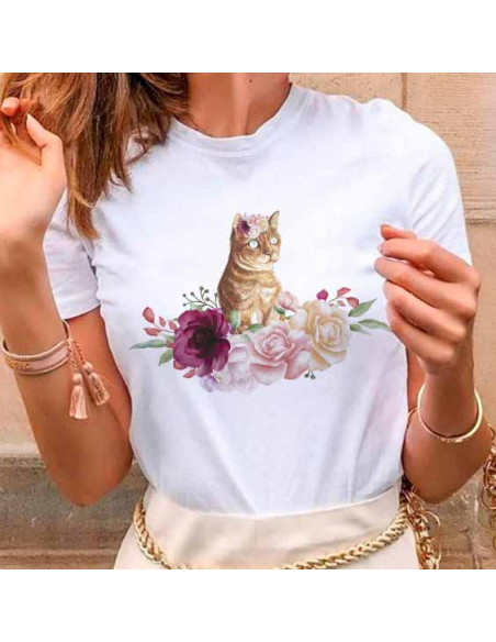 REMERAS PERROS GATOS FLORES
