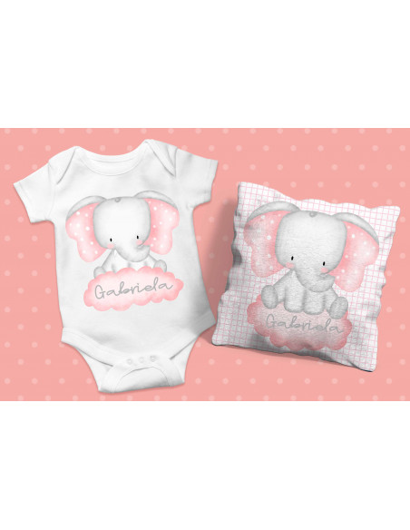 BODY + ALMOHADON + BABERO ELEFANTITO