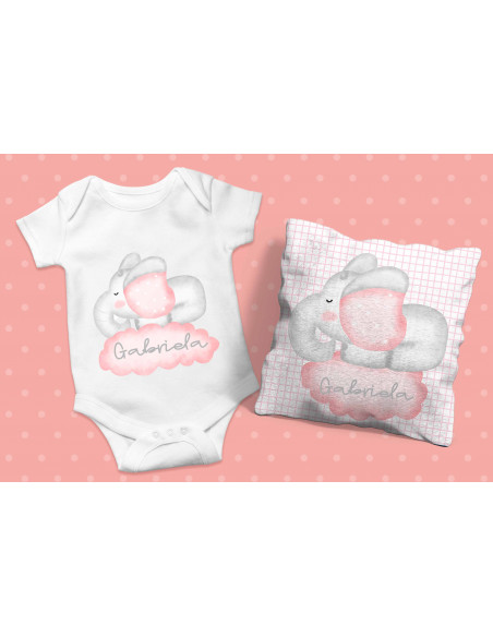 BODY + ALMOHADON + BABERO ELEFANTITO
