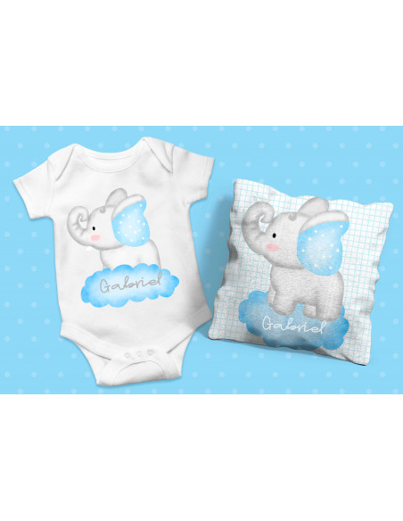 BODY + ALMOHADON + BABERO ELEFANTITO