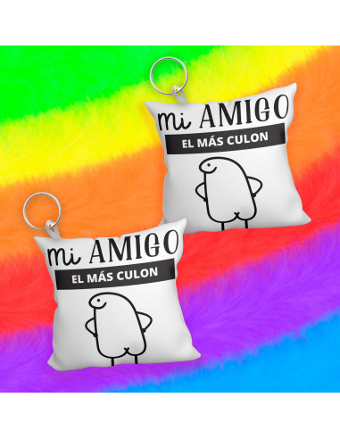 Llavero almohadita día del amigo flork