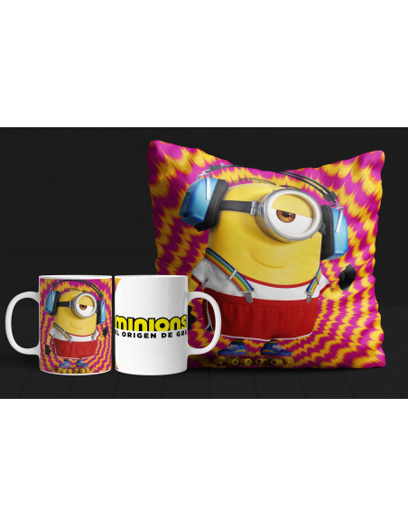 Almohadón + taza minions