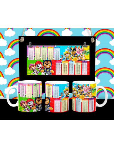 Taza infantiles tabla pack 1