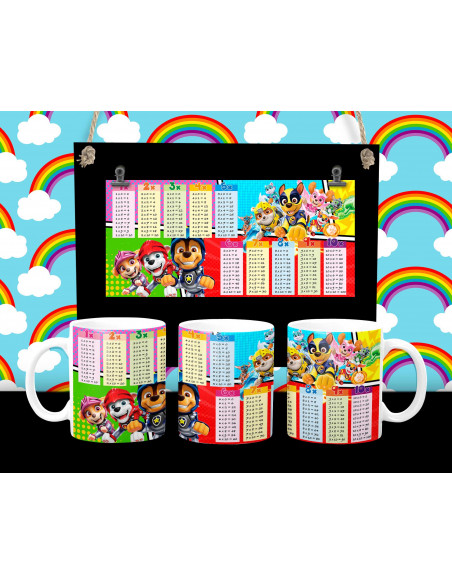 Taza infantiles tabla pack 1