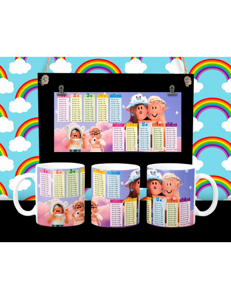 Taza infantiles tabla pack 1