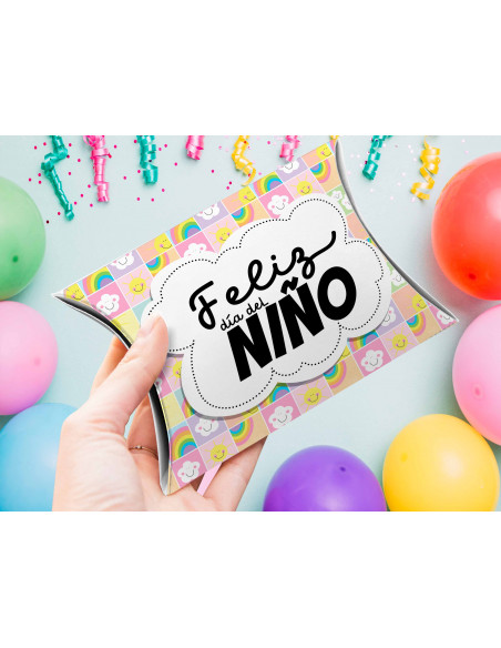 Caja almohada feliz día del niño