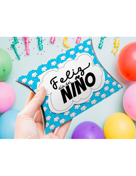 Caja almohada feliz día del niño
