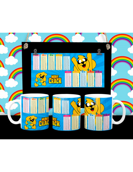 Taza infantiles tabla pack 2