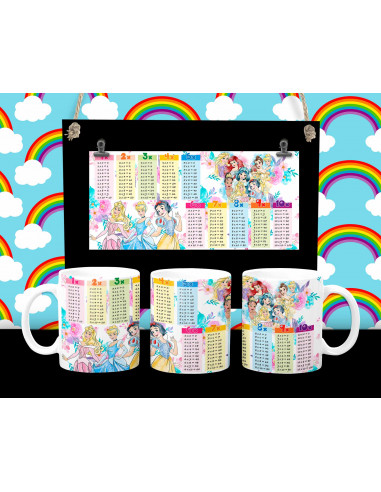 Taza infantiles tabla pack 2
