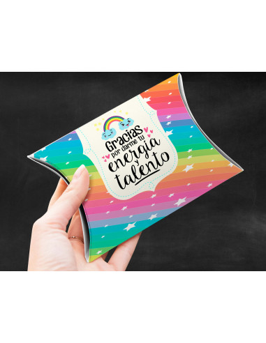 Caja almohada día del maestro