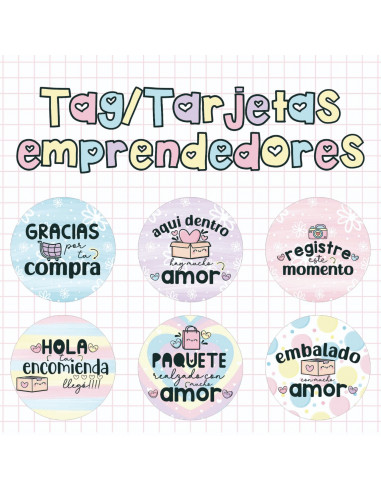 Tarjetas/Tag/Stikers emprendedores...