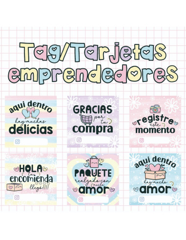 Tarjetas/Tag/Stikers emprendedores...